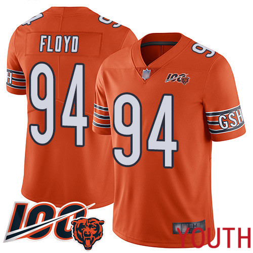 Chicago Bears Limited Orange Youth Leonard Floyd Alternate Jersey NFL Football #94 100th Season